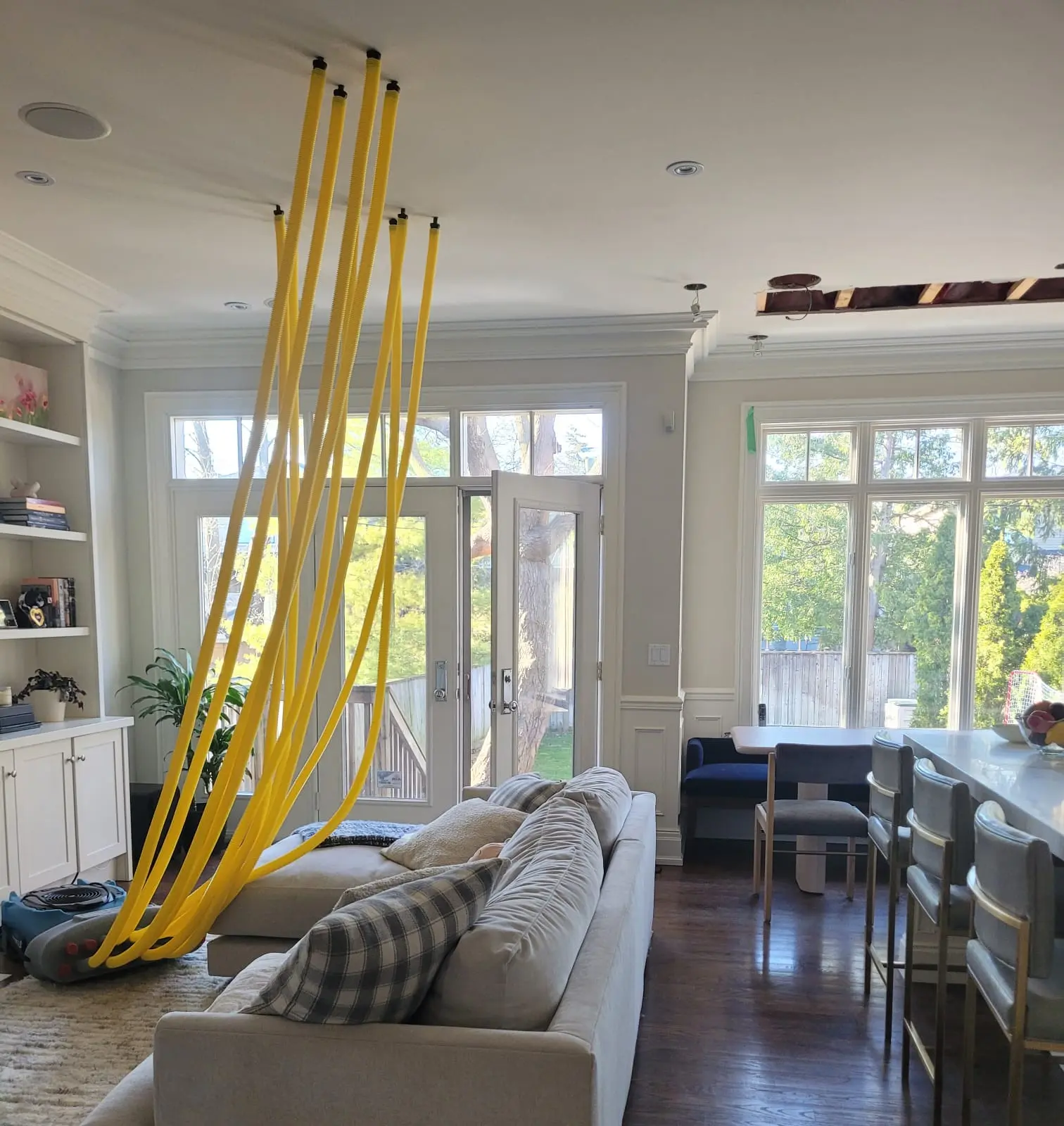 Flood restoration in progress in a Toronto home