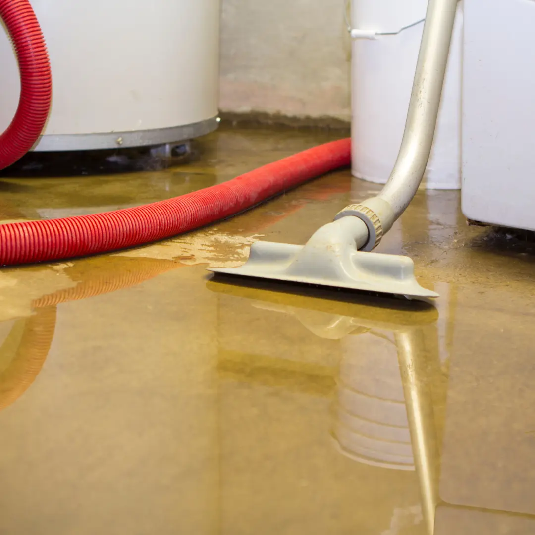 Industrial drying equipment set up in a flooded basement in the Greater Toronto Area