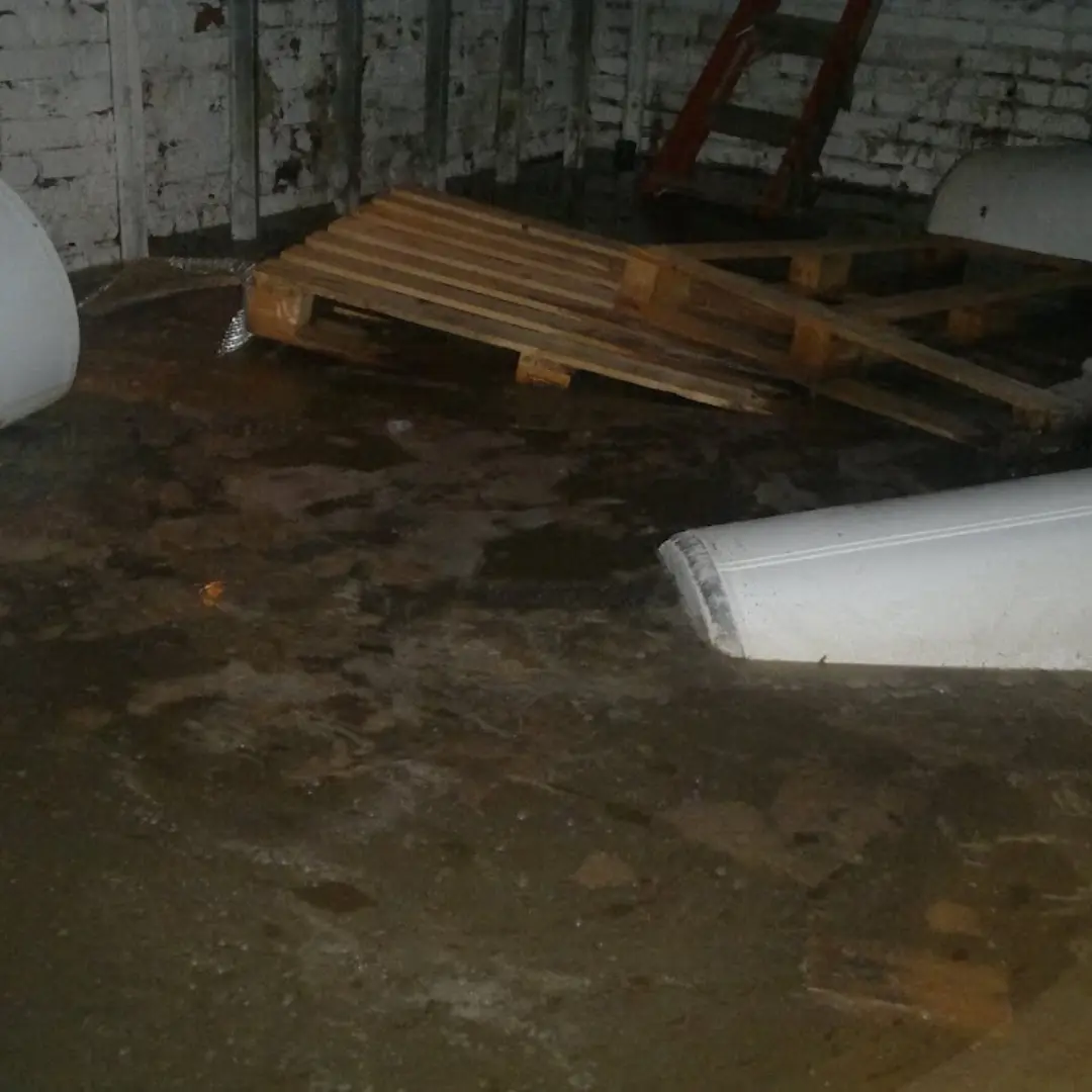 Drying equipment running in a flooded East York basement